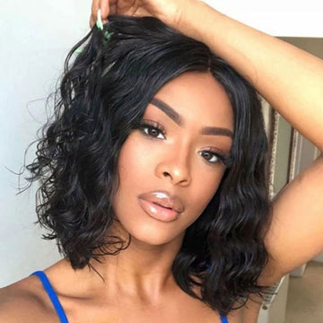 Ali Annabelle Body Wave T Part Short Bob Wig Lace Front Human Hair Wigs For Women 12A Grade